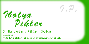 ibolya pikler business card